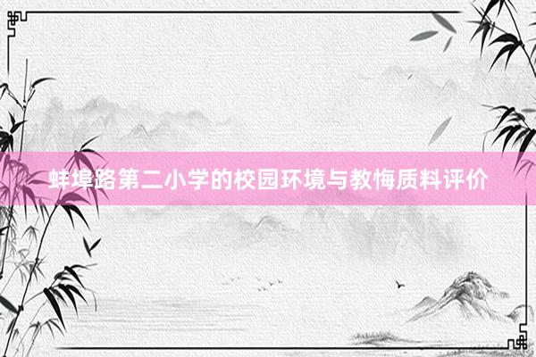 蚌埠路第二小学的校园环境与教悔质料评价
